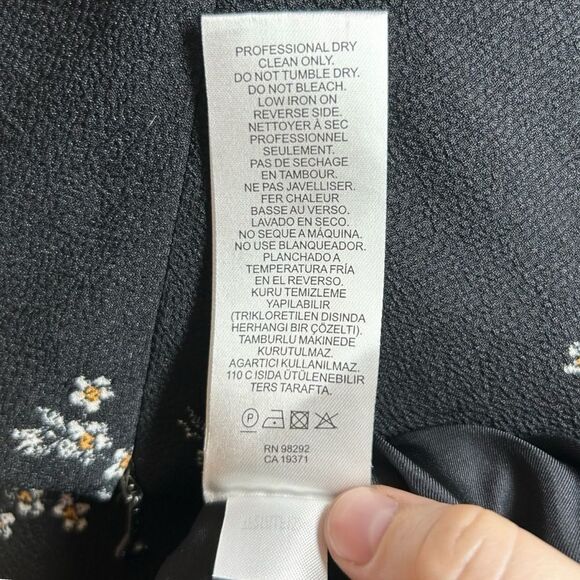 Tibi Black Multi Lila Floral Print Florence Midi Ruffle Long Dress Size 00‎ - Picture 10 of 13